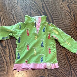 The Beaufort Bonnet Company Green and Pink Kids Sweatshirt